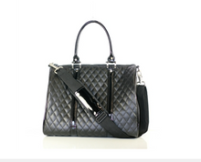 Load image into Gallery viewer, JL Duffel Black &amp; White Quilted Luxe