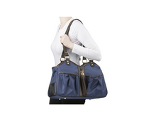 Load image into Gallery viewer, Metro Couture Navy w/Brown Leather Trim &amp; Tassel