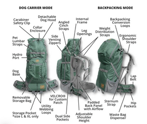 K9 SS KOLOSSUS | 2 in 1 Big Dog Carrier & Backpacking Pack